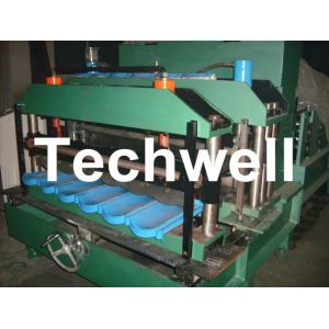 Custom 0.3 - 0.7mm Tile Roll Forming Machine With Double Press Mold And