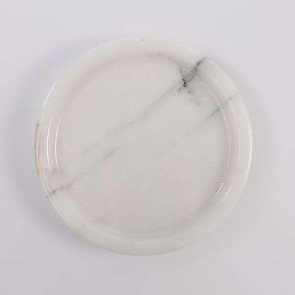 Luxury Natural Marble Round Tray - Modern Design Centerpiece for Interior Decor