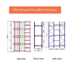 1-2 Pallets Width Corrosion Protection Roll Back Pallet Racks For Warehouse