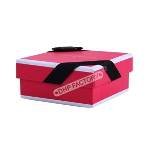 2 Piece Custom Paper Jewelry Boxes Cardboard Jewelry Boxes With Black Ribbon