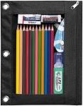 Binder Pencil Case with Smooth Zipper, Clear Window Pencil Case for Binder, Big