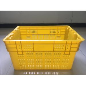 Durable Plastic Food Crates ,  Stacking Nesting Fruit Vegetable PP Mesh Crates DC Warehouse