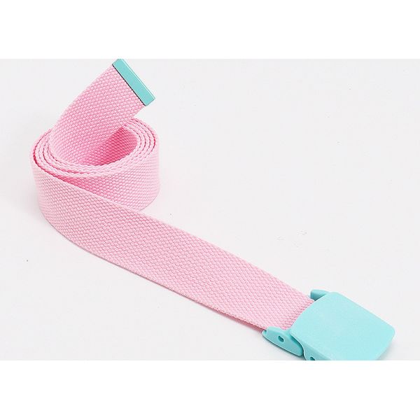 Candy Color Cotton 120cm Length Knitted Belt Alloy Buckle Woven Canvas Belt
