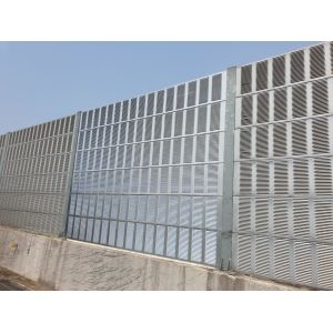 Aluminum Plate Panel Highway Noise Barrier Glass Wool Board Filled Louver Type