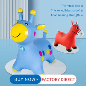 Indoor Odorless Bouncy Unicorn Hopper , Bouncy Ride On Inflatable Horse