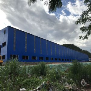 Blue Sheet Wall Q345 Prefabricated Steel Structures With Office