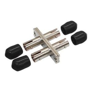 Fiber Optic ST Adapter Low Insertion Loss Duplex Metal Adapter With Yellow Cap