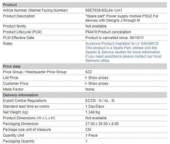 6SE7031-7HG84-1JA1 6SE7 031-7HG84-1JA1 Siemens Power Board