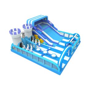 Blue Inflatable Castle: Fun for Little Explorers Adventure - Ready Play Area