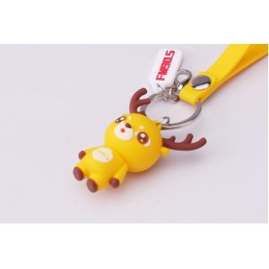 Promotional Soft PVC Rubber Miniature Key Chain and Strap With Logo Moulded In