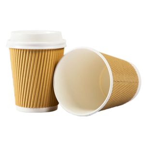 Customizable Durable 12oz Ripple Paper Cups With Carton Package