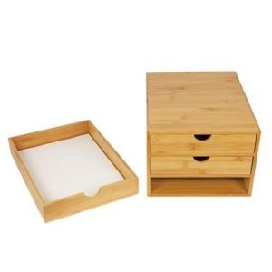 Popular Bamboo Office Supplies , Desktop Tidy A4 Bamboo Storage Drawers