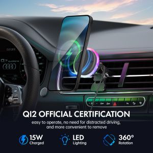 Crystal Texture Car Wireless Charger With Frosted Lens And Blower Design For