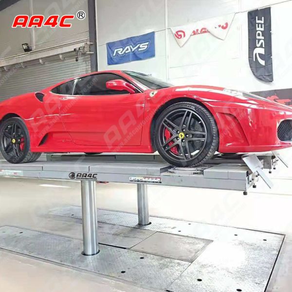 AA4C inground 2 post lift inground two post car lift pit installed 2 post auto hoist