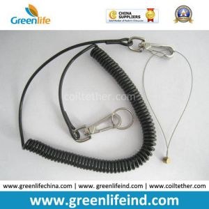 Metal Hook Spring Stretchy Coil Keychain Strap Rope