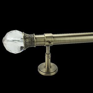 China Crystal Ball Type 60cm Double Stainless Steel Curtain Rods on sale