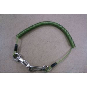 Snap hook on each end terminal transparent green stop drop tooling wire coil