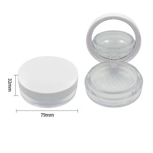 Recyclable Transparent Loose Powder Case with Screw Cap Closure