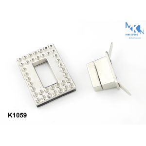 Nickle Color Bag Twist Lock Metal Hole Surface Hand Polished With Hanging