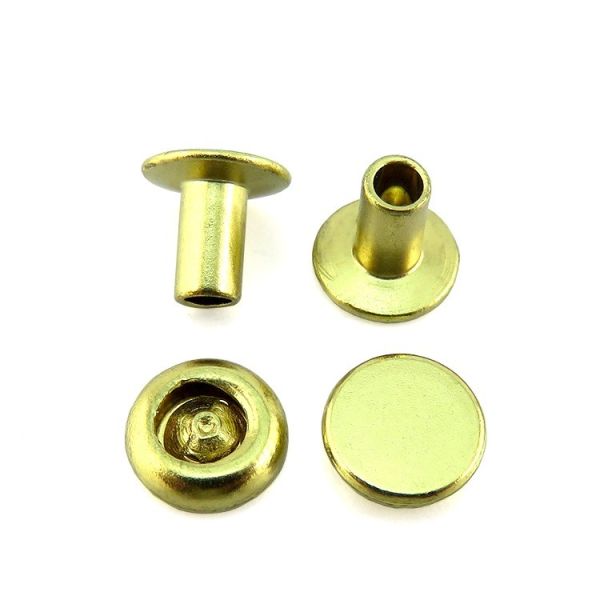 Quality Connection Function Custom Brass Flat Head Semi Tubular Rivet for Handbags Leather wholesale
