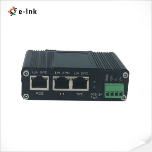 Industrial IEEE802.3af/at PoE Splitter with 2-port switch function, output