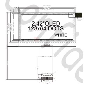 Customize OEL1M4213 W E Parallel 4 SPI IIC 2.42" OLED Display Module