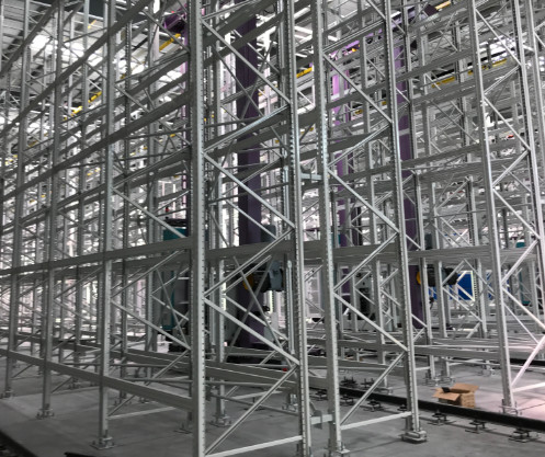 High Density Industrial ASRS Racking System Automated Storage Crane Width
