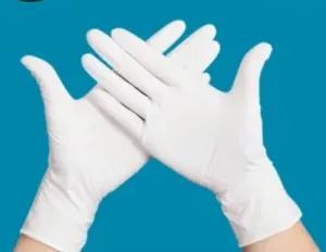 White Medical Disposable Exam Gloves Latex Nitrile Material Ultra Thin