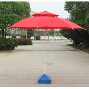 China Folding Windproof Beach Umbrella Lightweight White Power Coated Wire Pole on sale