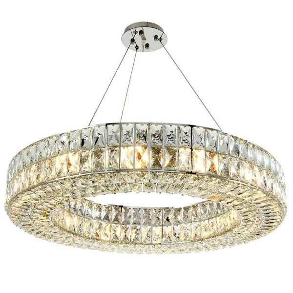 Quality 50*13cm Residential K9 Flush Mount Circular Crystal Pendant Light wholesale
