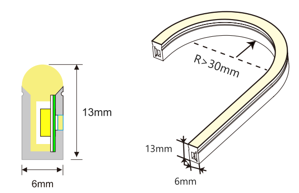 6mm Silicone Neon Strip Slim Arched Structure iP67 outdoor Decorative Lighting