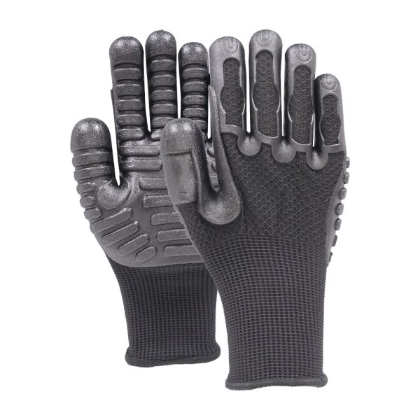 13 Gauge Polyester TPE Anti Vibration Gloves Durable Work Gloves with TPE