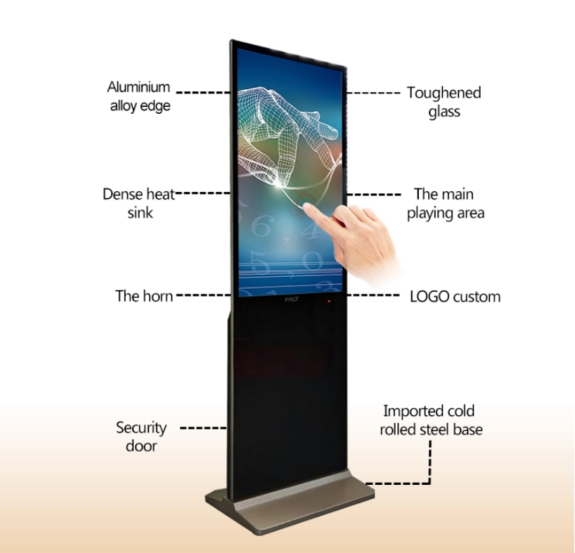 75 Inch Floor Standing Digital Signage 178 Degree Visible Angle For Indoor Ad