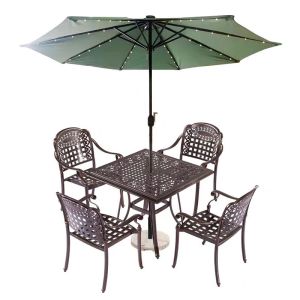 Aluminum Frame Middle Pole Beach Umbrella with Outdoor Foam Cushion and Water