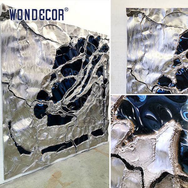 Smooth Stainless Steel Sculpture Metal Wall Art Customized Abstract Home Decoration