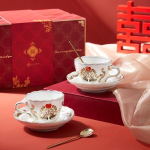 Cheap Ready To Ship In Stock 2Pieces Ceramic Cup And Saucer Set Dinnerware Ceramic Coffee Mugs for sale