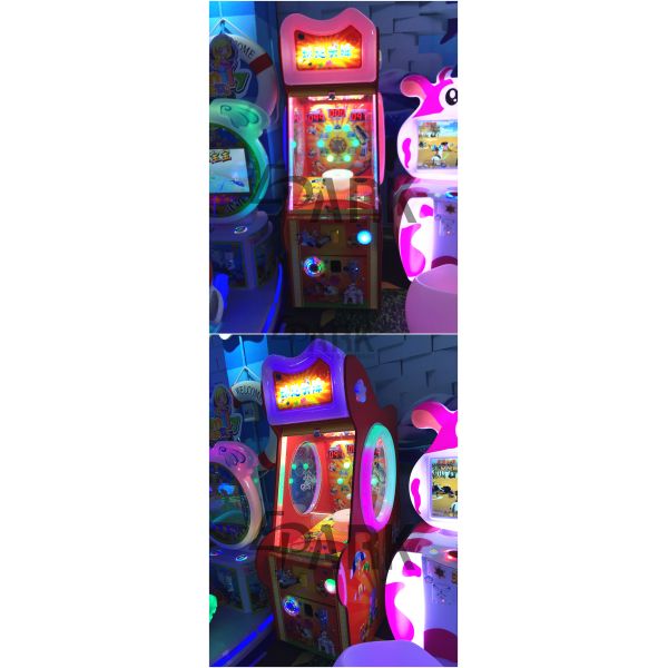 High Lucky Ball Kids Coin Operated Game Machine Metal And Wooden Material