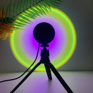 China Nordic Mini RGB Sunset Projector Colorful Sunset Light Rainbow Eternal Sunset Projection LED Floor Lamp sunset projector on sale