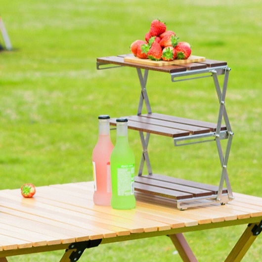 Quality Portable Outdoor Desktop Folding Shelves For Camping Multi Layer Storage Racks wholesale