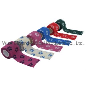 Compression Non Woven Cohesive Bandage Printed Elastic OEM Vet Flexible