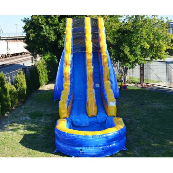 Backyard 15x36ft Pvc Blue Inflatable Water Slide With Pool