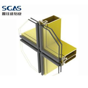 Upright Aluminum Curtain Wall Profiles Anodizing Aluminium Building Frame