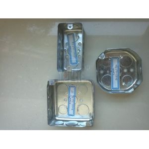 TOPELE 4” Galvanized Steel Square Electrical Conduit metal Box, 52151-1/2"&3/4"