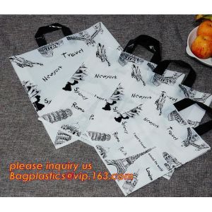Custom Print Soft Loop Handle Plastic Shopping Bag with handles,Colored Soft