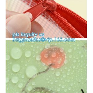 Eco-friendly plastic custom slider zipper PVC stationery bag, k slider zipper