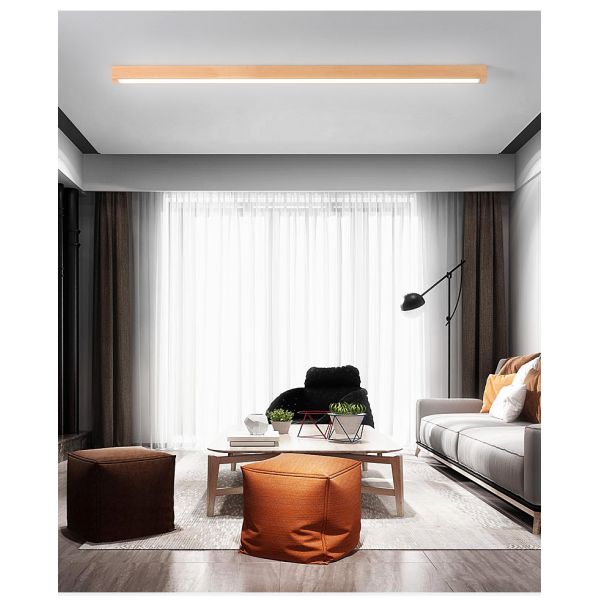 Long ceiling ceiling light porch wooden lamp aisle corridor wall hanging line log led lights(WH-WA-47)