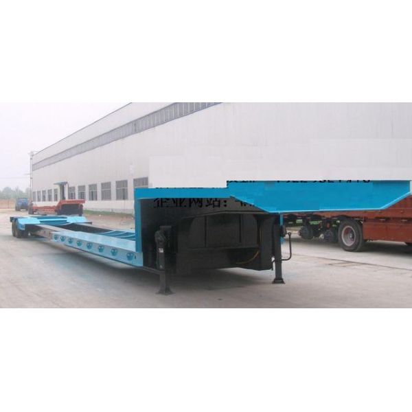 10m Hydraulic Mobile Trailer Telescopic Low Bed Semi Truck Trailer with 12R22.5 Tires