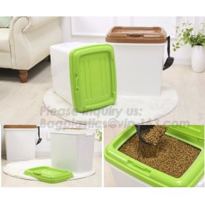 Promotion Eco-friendly Plastic Scoop Pet Dog Food Storage Container, pet food