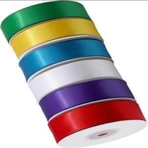 Cheap Wholesale Factory Liston Satin Ribbon Roll Solid Color Decorative Polyester Ribbon Tapes for Gift Wrap for sale
