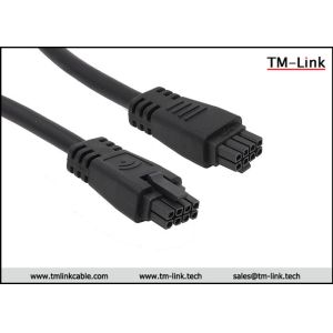Molex 4.2mm pitch 8 pole custom cable assemby with black PVC Jacket